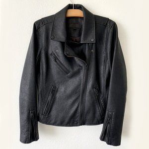 BLANK NYC for ANTHROPOLOGY Faux Leather Moto Jacket in All Black M
